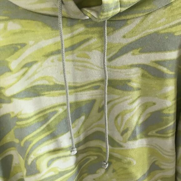 Wild Fable Womens Pullover Long Sleeve Cropped Hoodie Raw Hem Medium Green - Picture 2 of 7